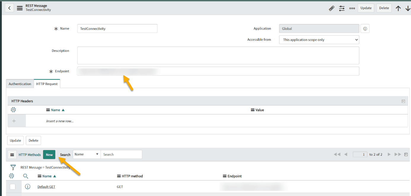 Maintain endpoint and create a new HTTP method call