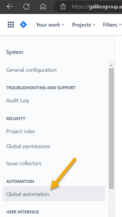 jira system global automation