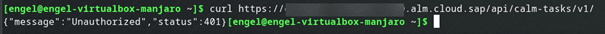 Expected result of curl