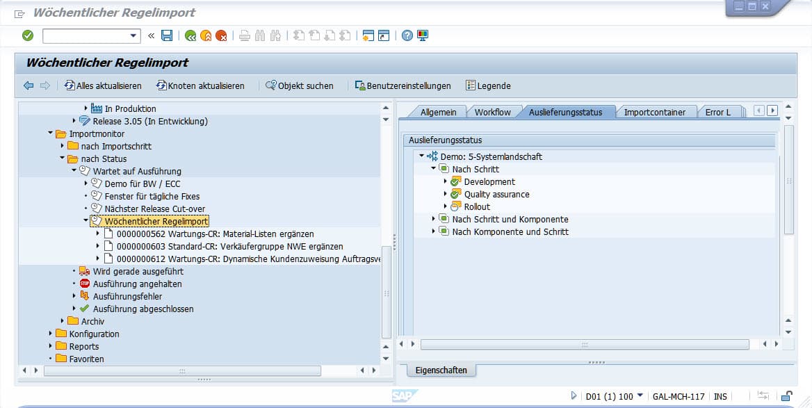 SAP Transportmanagement mit Conigma Import-Containern