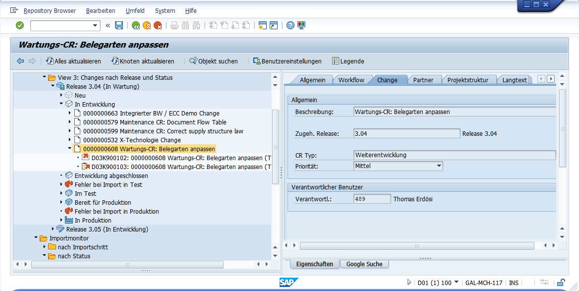 SAP Change-Management mit beliebigen Change-Typen in Conigma