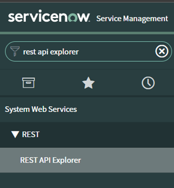 Navigate to the REST API Explorer in ServiceNow
